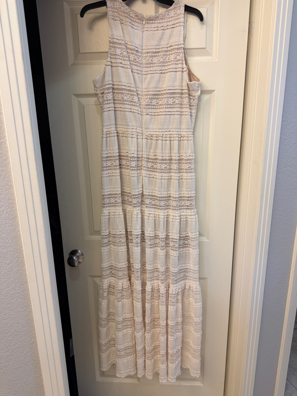 Eliza J. Women’s Cream Lace Sleeveless Lined Bohemian Maxi Dress - Picture 6 of 6